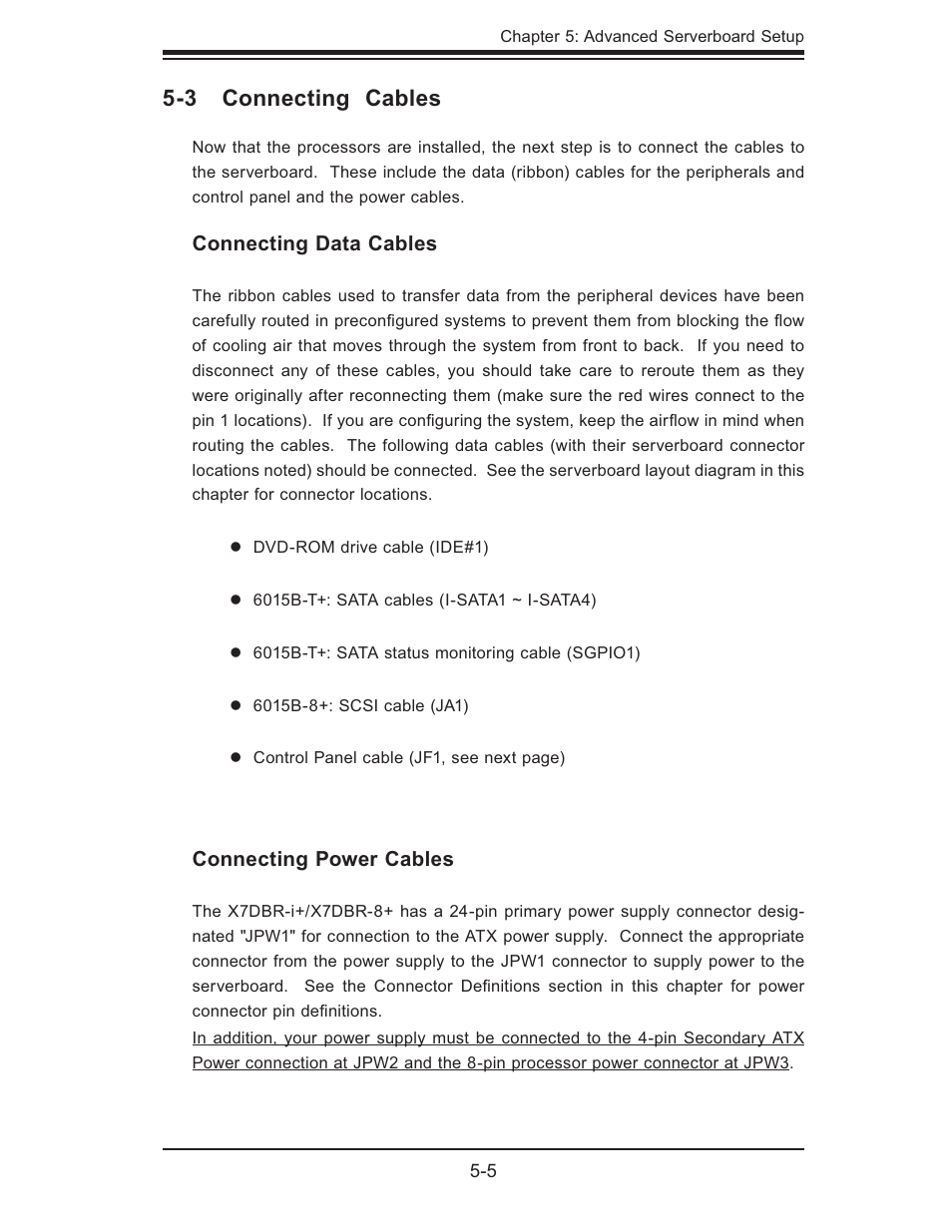 3 connecting cables | SUPER MICRO Computer SUPERSERVER 6015B-T User Manual | Page 39 / 124