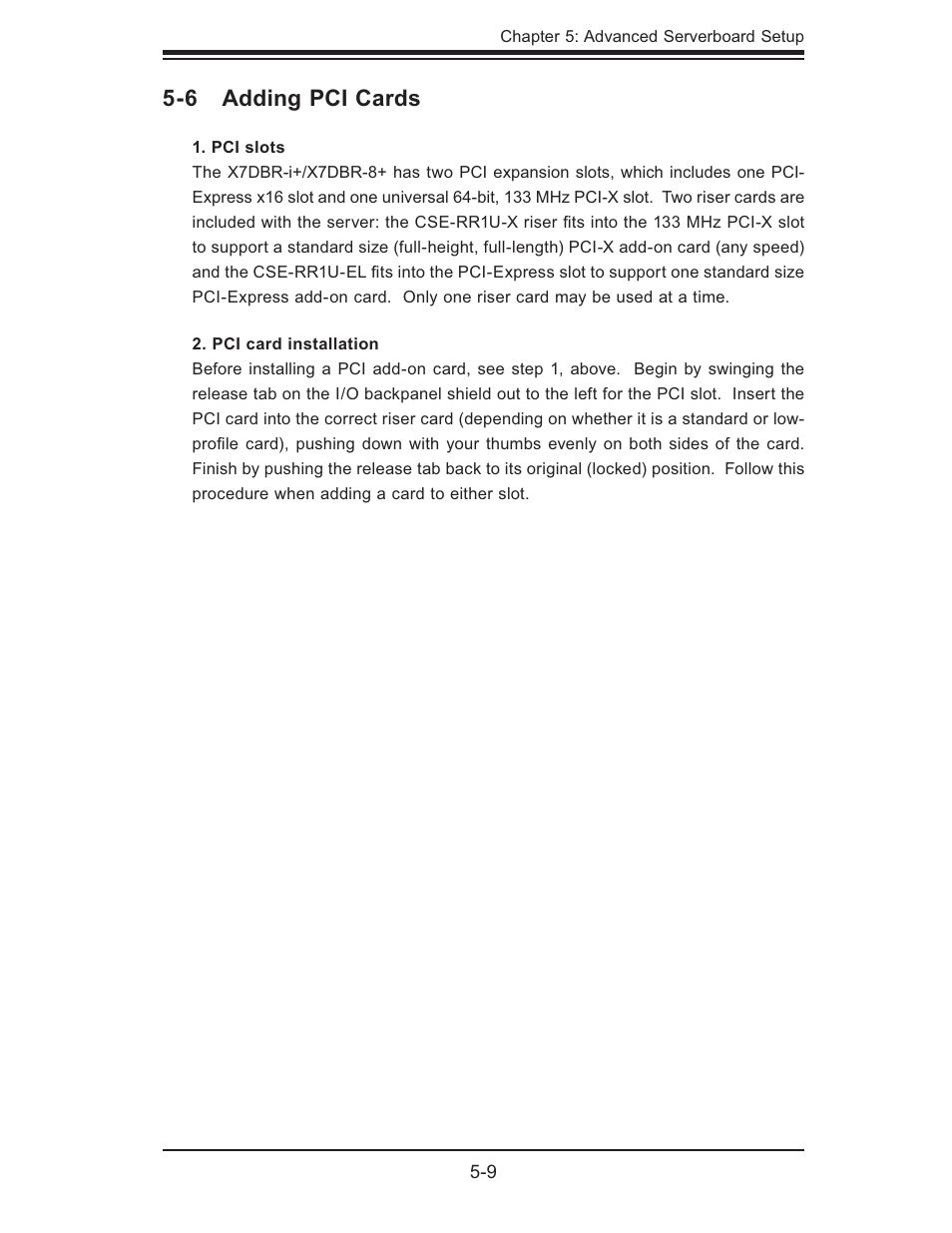 6 adding pci cards | SUPER MICRO Computer SUPERSERVER 6015B-T User Manual | Page 43 / 124