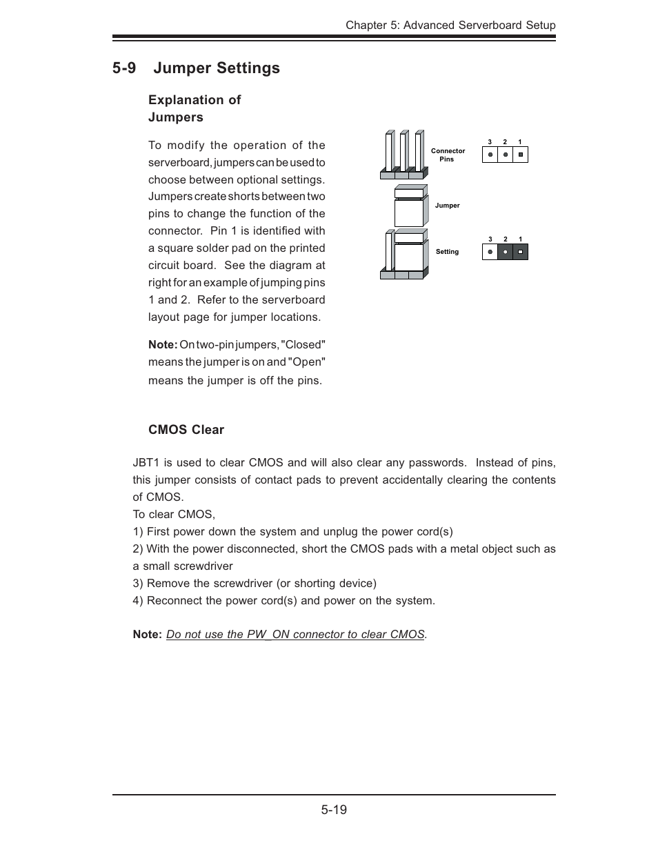 9 jumper settings | SUPER MICRO Computer SUPERSERVER 6015B-T User Manual | Page 53 / 124