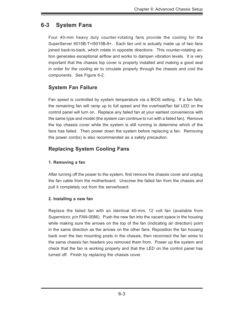 3 system fans | SUPER MICRO Computer SUPERSERVER 6015B-T User Manual | Page 65 / 124