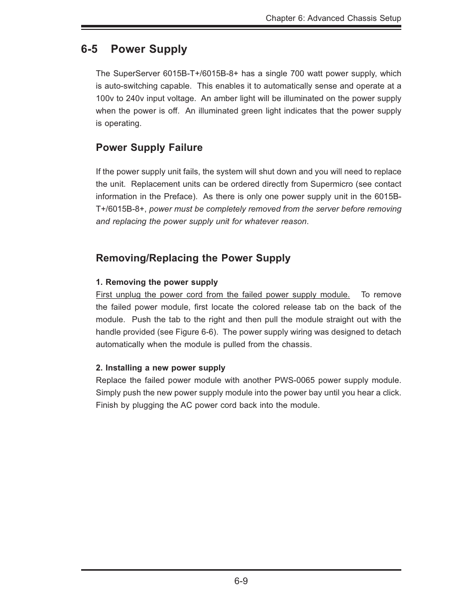 5 power supply | SUPER MICRO Computer SUPERSERVER 6015B-T User Manual | Page 71 / 124