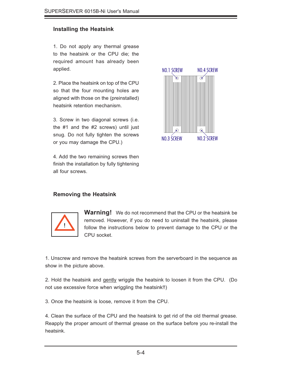 Warning | SUPER MICRO Computer 6015B-Ni User Manual | Page 38 / 120