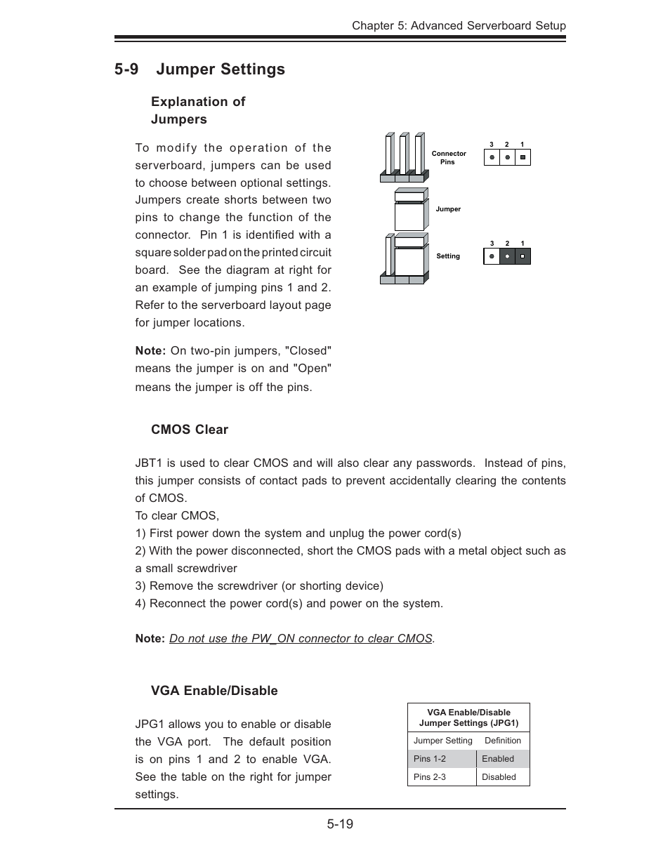9 jumper settings | SUPER MICRO Computer 6015B-Ni User Manual | Page 53 / 120