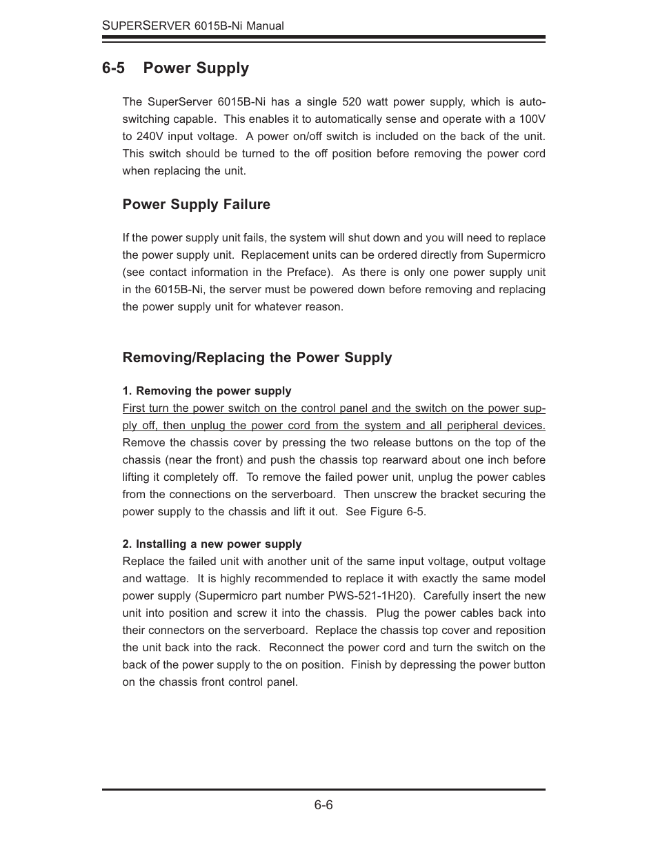 5 power supply | SUPER MICRO Computer 6015B-Ni User Manual | Page 64 / 120