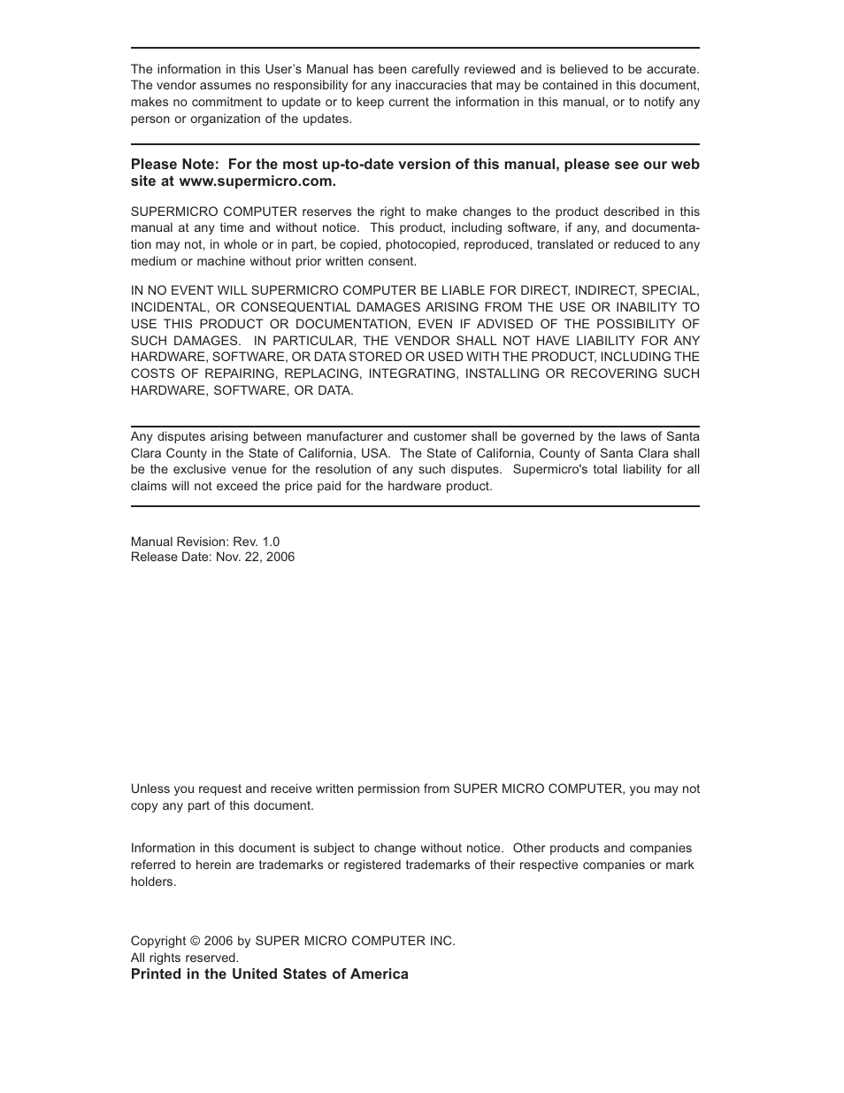 SUPER MICRO Computer X6QTE+ User Manual | Page 2 / 110