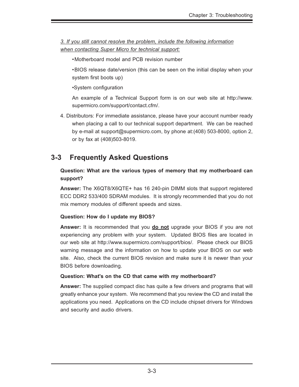 3 frequently asked questions | SUPER MICRO Computer X6QTE+ User Manual | Page 57 / 110