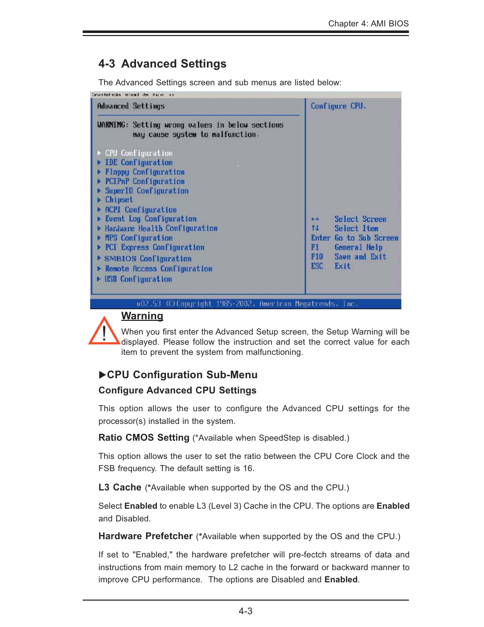 3 advanced settings | SUPER MICRO Computer X6QTE+ User Manual | Page 61 / 110