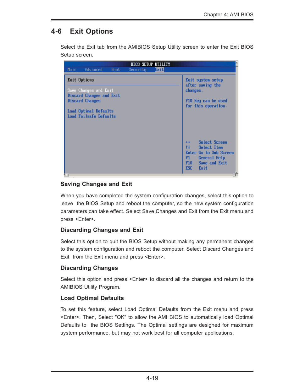 6 exit options | SUPER MICRO Computer X6QTE+ User Manual | Page 77 / 110