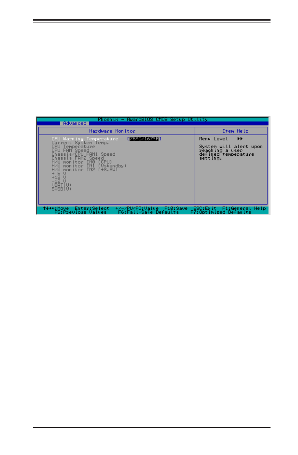 4.6 hardware monitor, Cpu warning temperature, Agent after boot | SUPER MICRO Computer P4SCT User Manual | Page 63 / 100