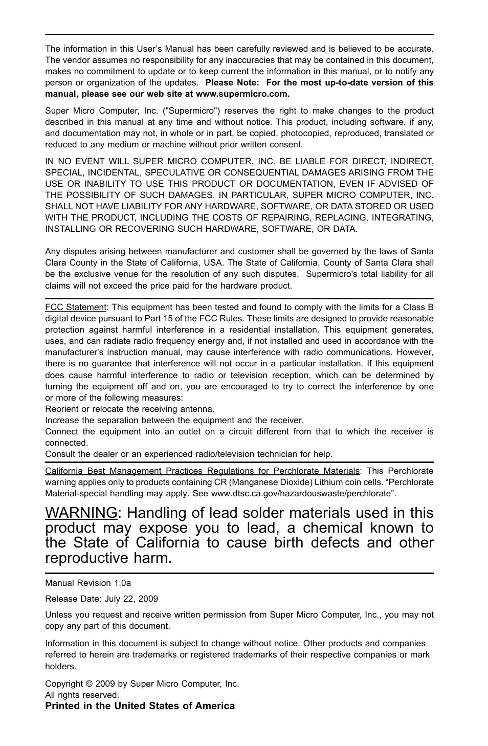 SUPER MICRO Computer X7SLA-H User Manual | Page 2 / 81
