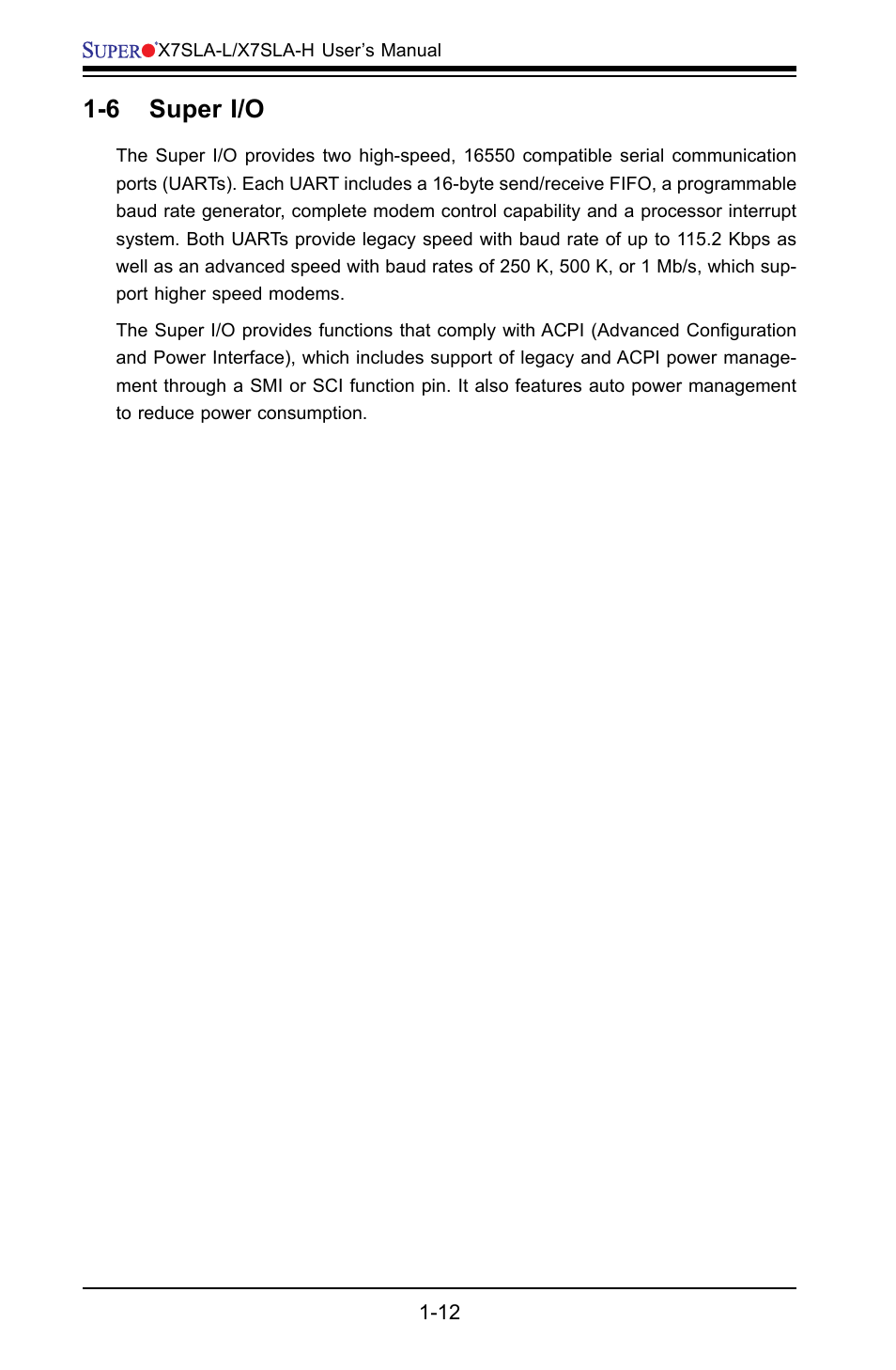 6 super i/o | SUPER MICRO Computer X7SLA-H User Manual | Page 20 / 81