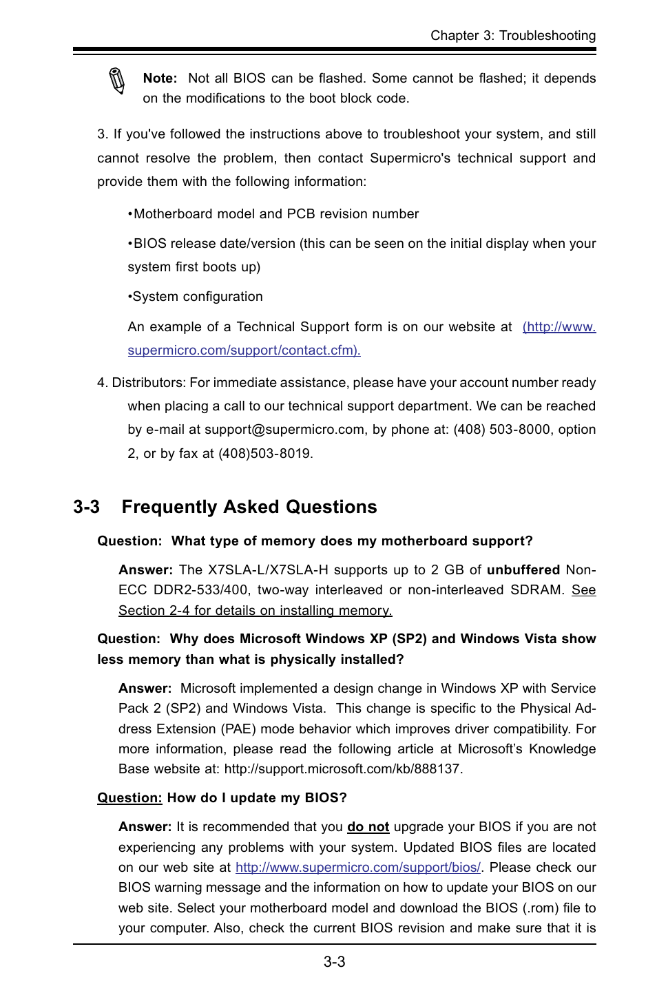 3 frequently asked questions | SUPER MICRO Computer X7SLA-H User Manual | Page 47 / 81