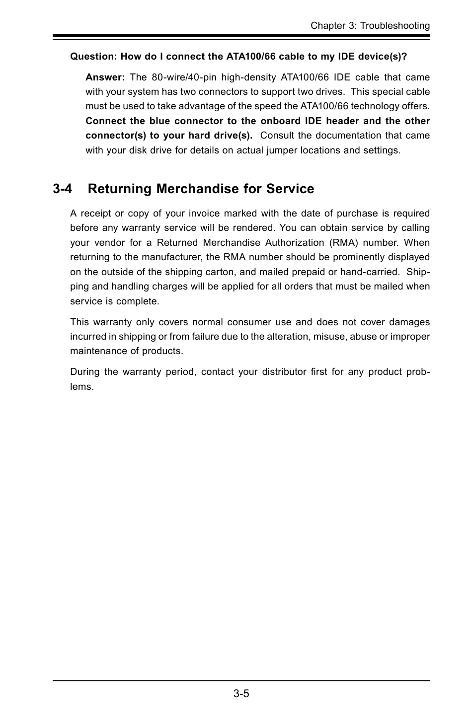 4 returning merchandise for service | SUPER MICRO Computer X7SLA-H User Manual | Page 49 / 81