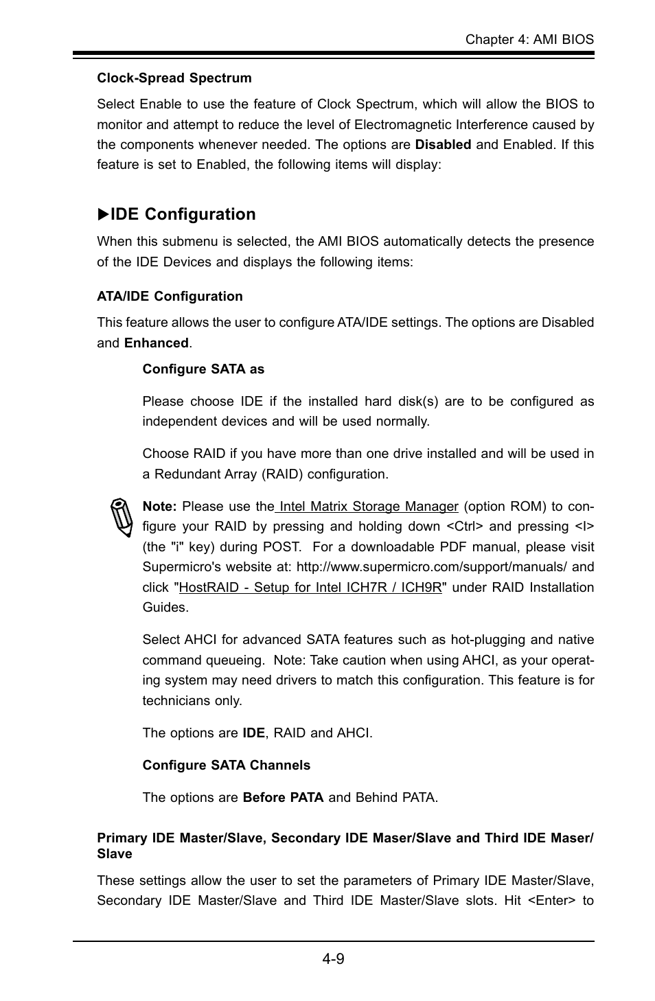 Ide configuration | SUPER MICRO Computer X7SLA-H User Manual | Page 59 / 81