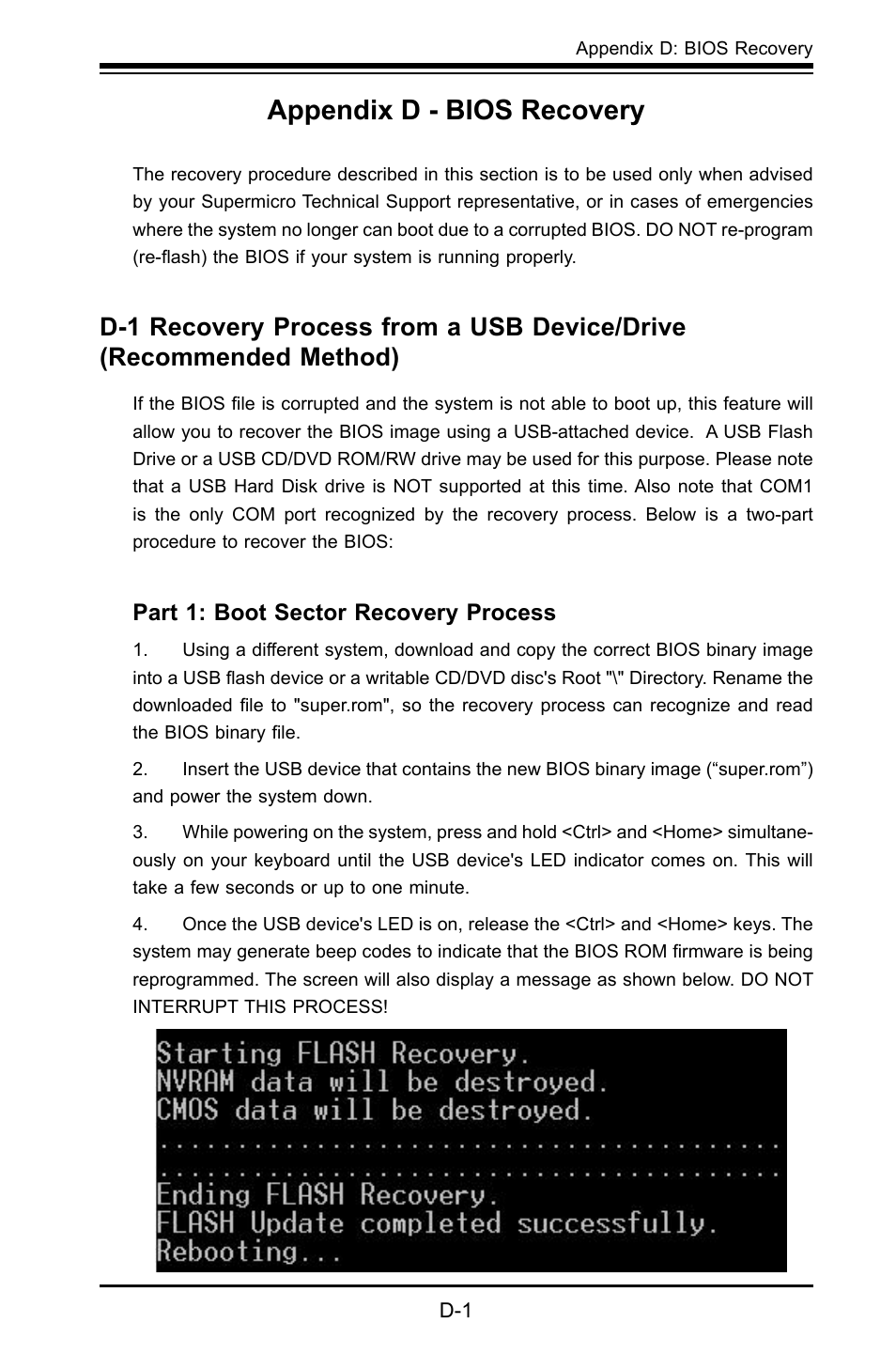 Appendix d - bios recovery | SUPER MICRO Computer X7SLA-H User Manual | Page 79 / 81