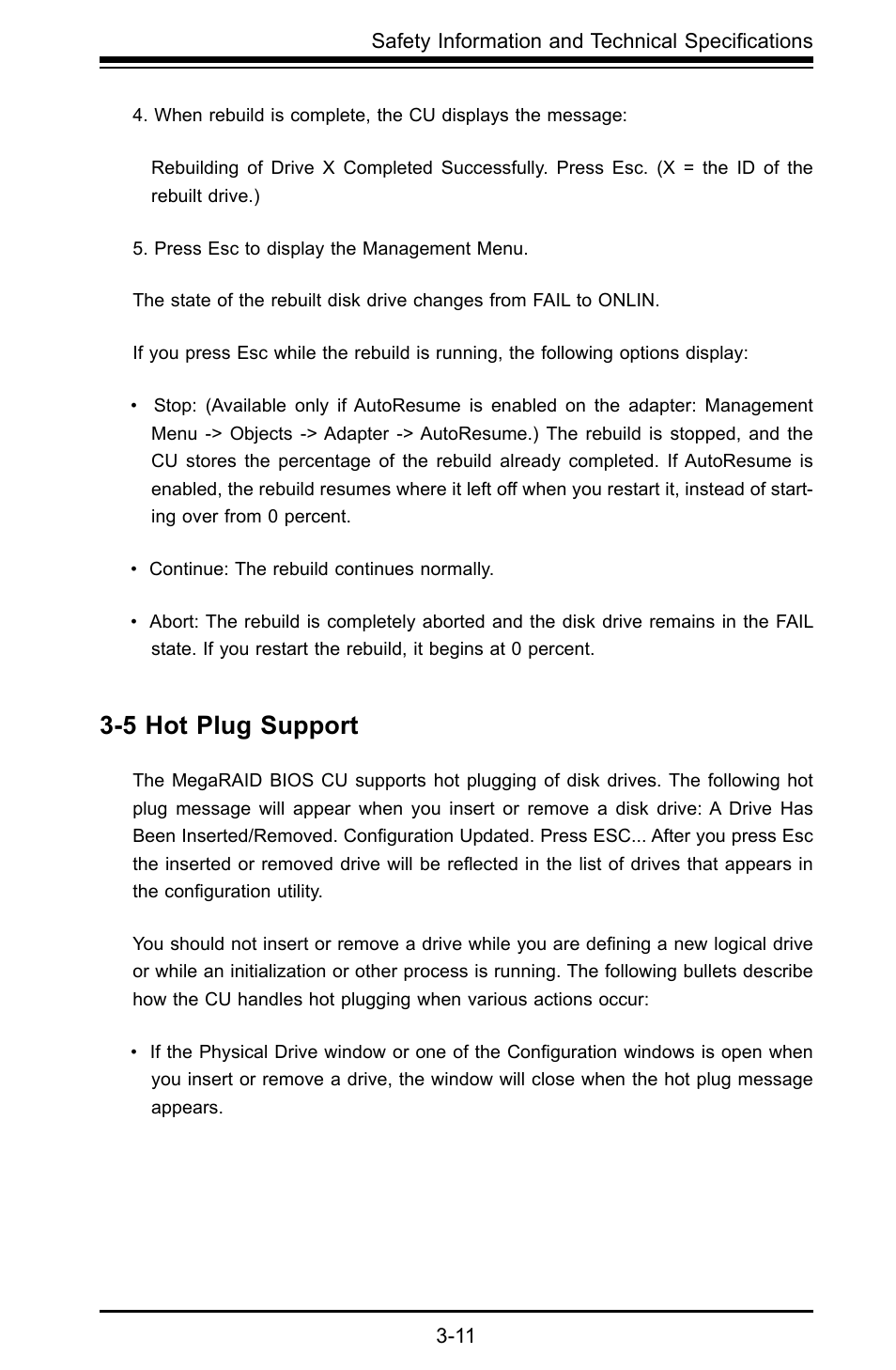 5 hot plug support | SUPER MICRO Computer AOC-USAS-L4i User Manual | Page 27 / 66