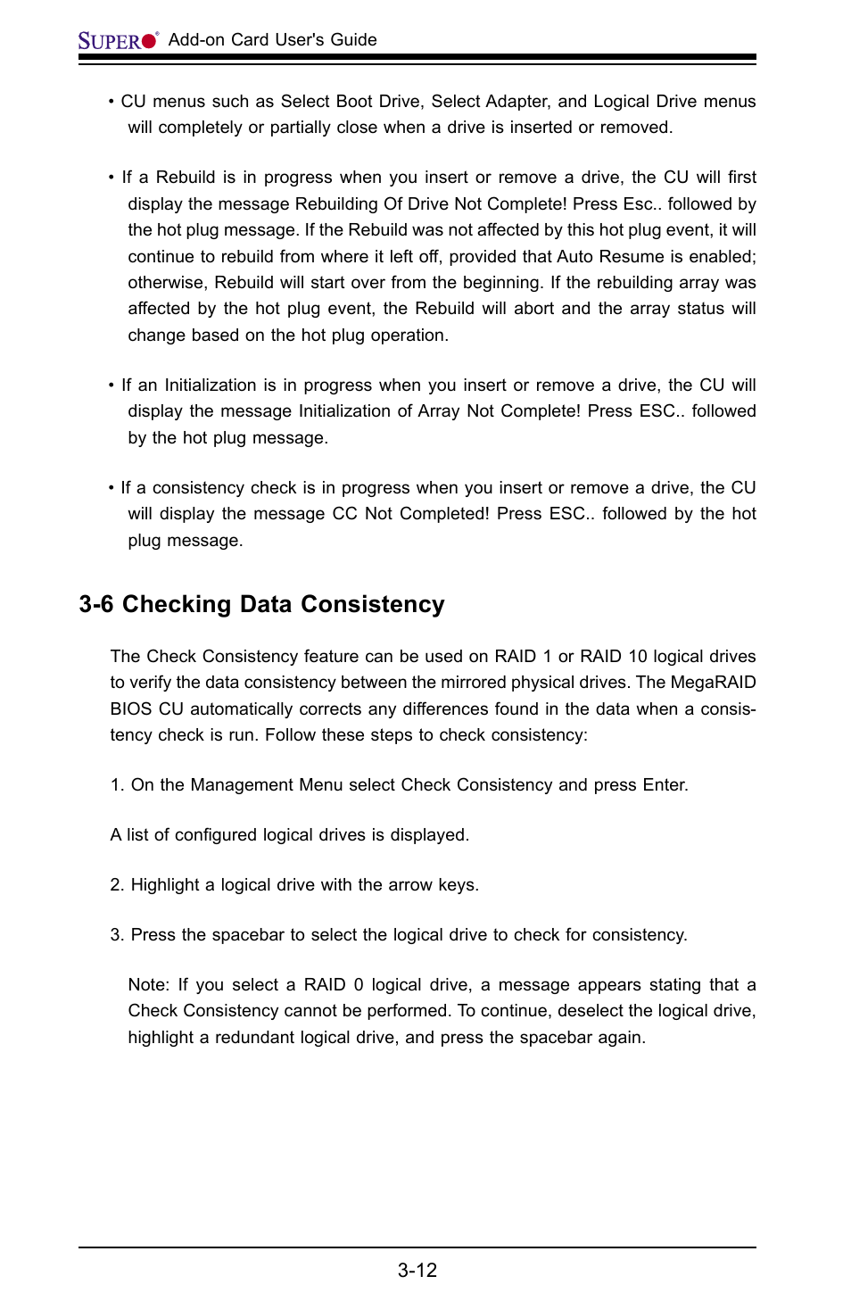 6 checking data consistency | SUPER MICRO Computer AOC-USAS-L4i User Manual | Page 28 / 66