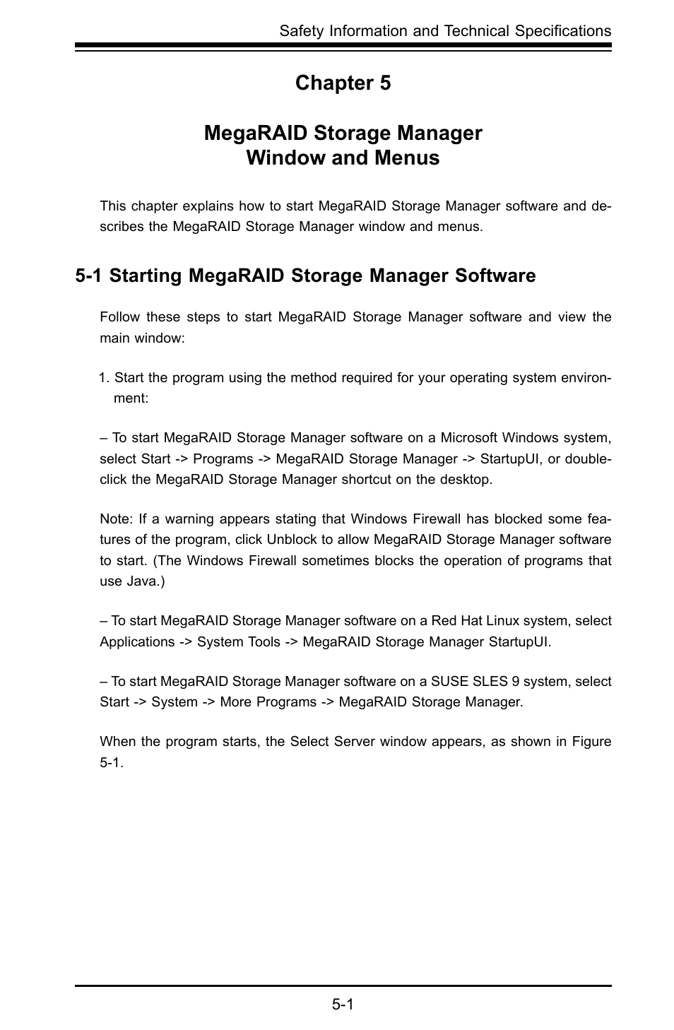 1 starting megaraid storage manager software | SUPER MICRO Computer AOC-USAS-L4i User Manual | Page 41 / 66