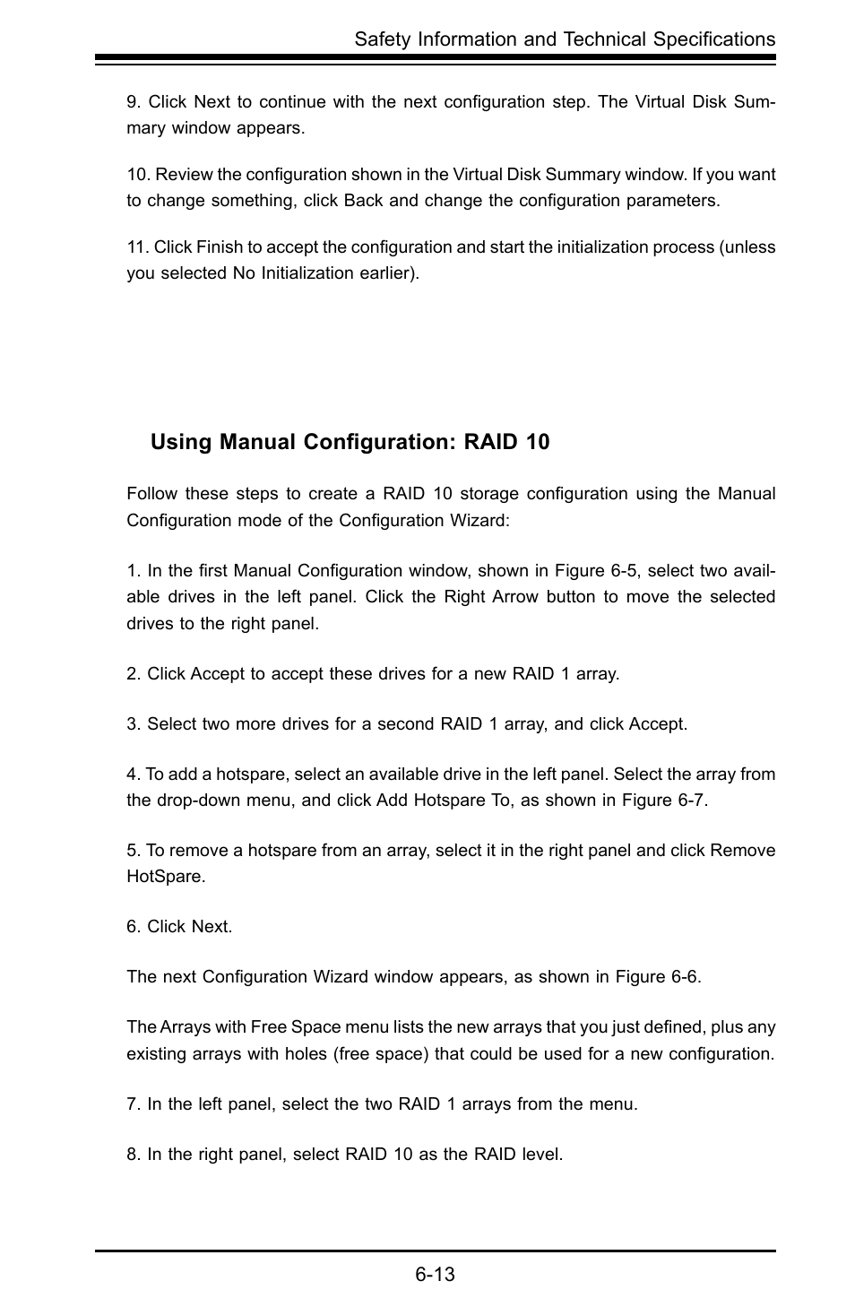 Using manual conﬁguration: raid 10 | SUPER MICRO Computer AOC-USAS-L4i User Manual | Page 61 / 66