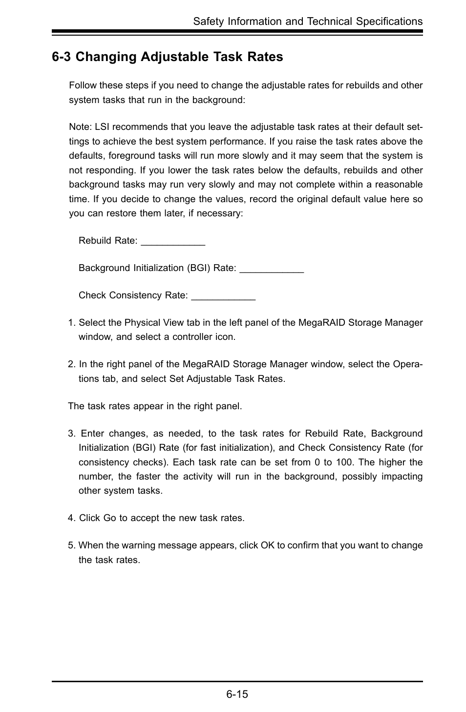 3 changing adjustable task rates | SUPER MICRO Computer AOC-USAS-L4i User Manual | Page 63 / 66