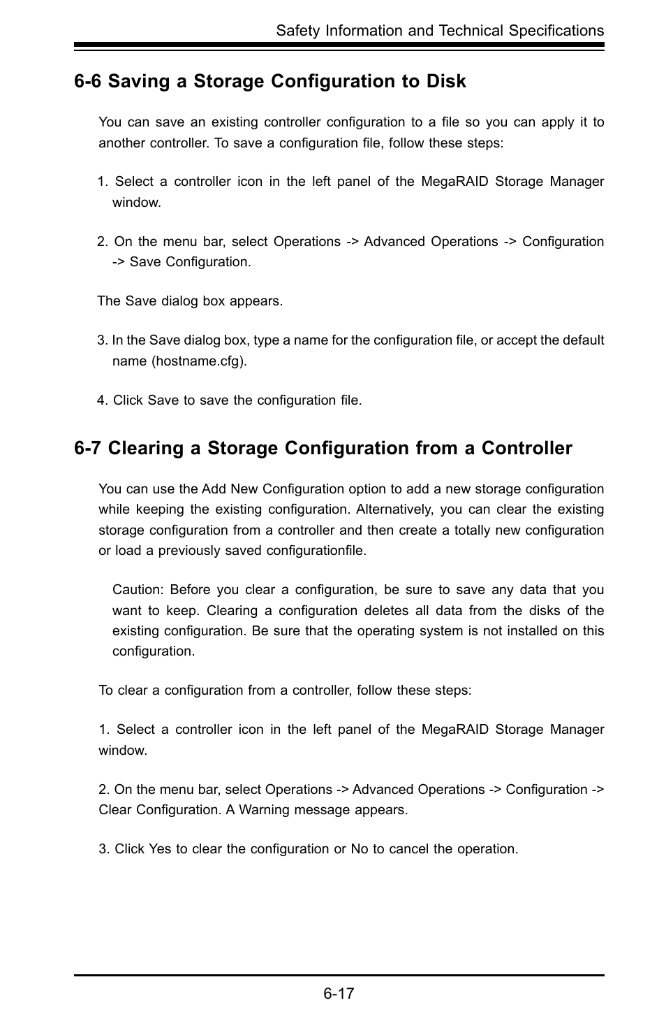 6 saving a storage conﬁguration to disk | SUPER MICRO Computer AOC-USAS-L4i User Manual | Page 65 / 66