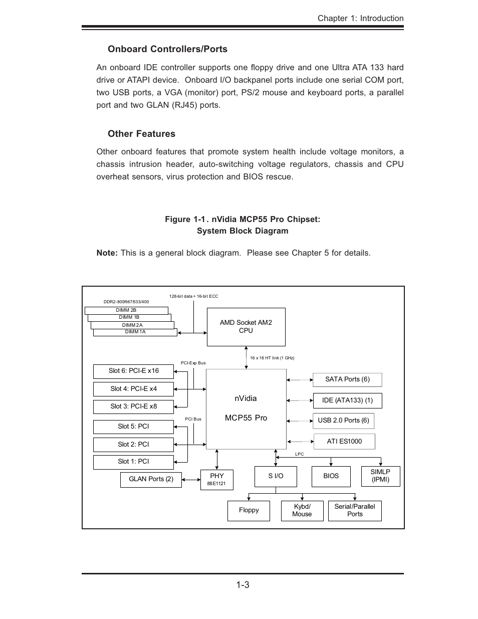 3 onboard controllers/ports, Other features | SUPER MICRO Computer AS1011M-T2 User Manual | Page 13 / 104
