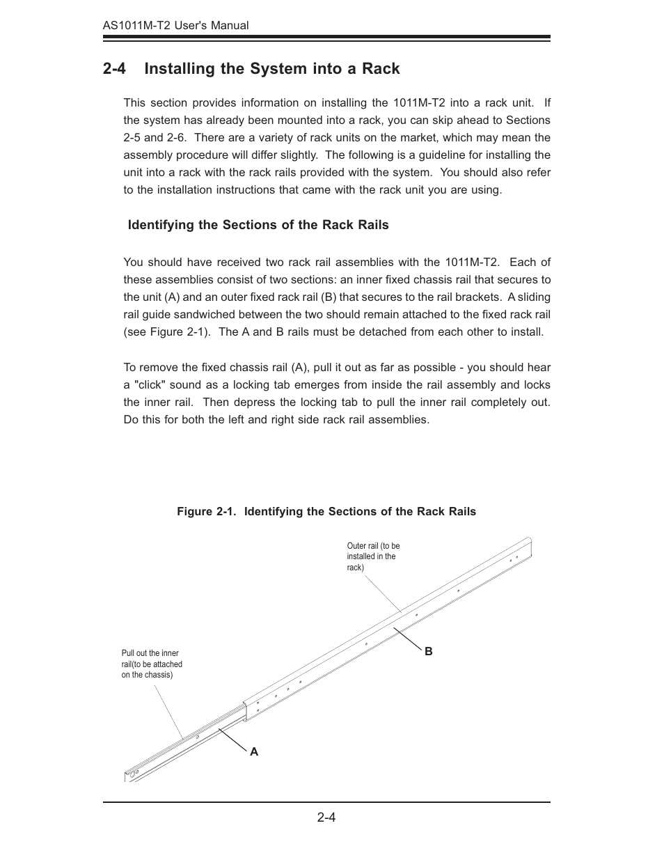 4 installing the system into a rack | SUPER MICRO Computer AS1011M-T2 User Manual | Page 20 / 104