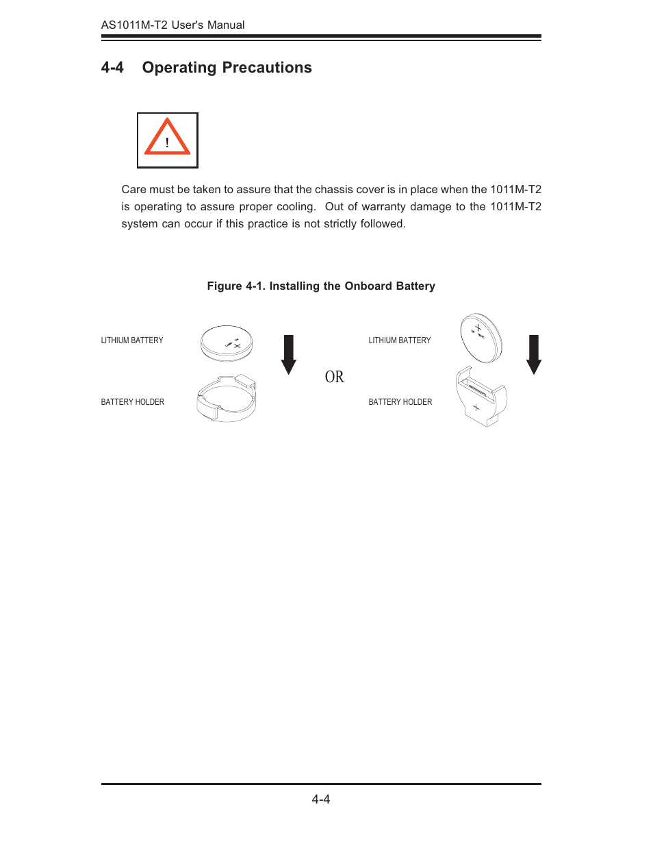4 operating precautions | SUPER MICRO Computer AS1011M-T2 User Manual | Page 34 / 104