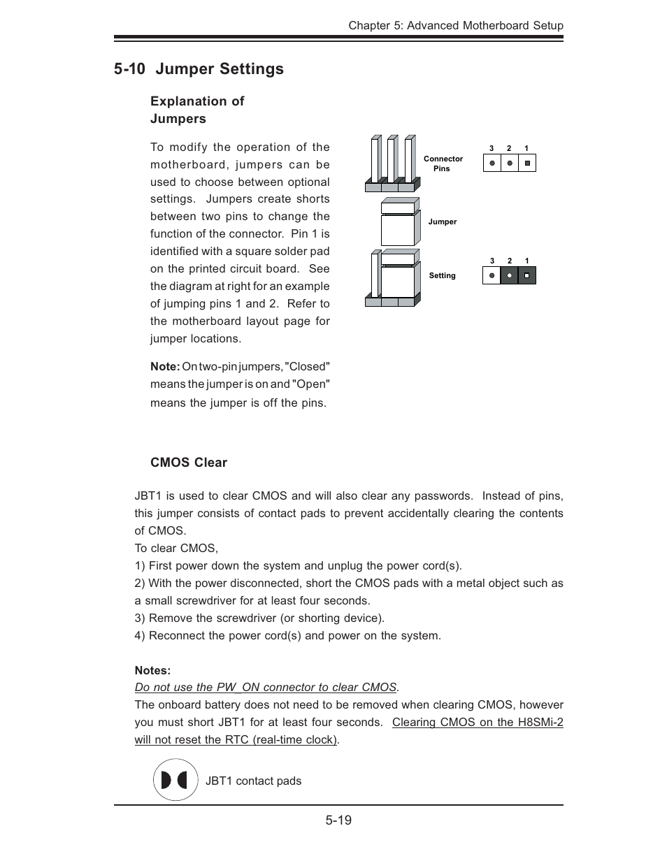 10 jumper settings | SUPER MICRO Computer AS1011M-T2 User Manual | Page 53 / 104