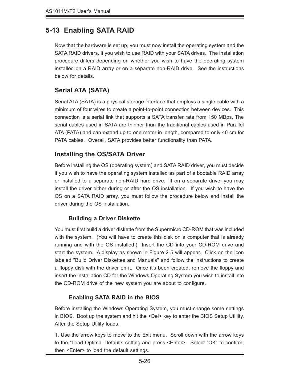 13 enabling sata raid | SUPER MICRO Computer AS1011M-T2 User Manual | Page 60 / 104