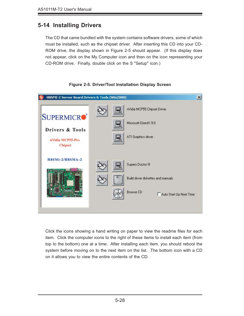 14 installing drivers | SUPER MICRO Computer AS1011M-T2 User Manual | Page 62 / 104