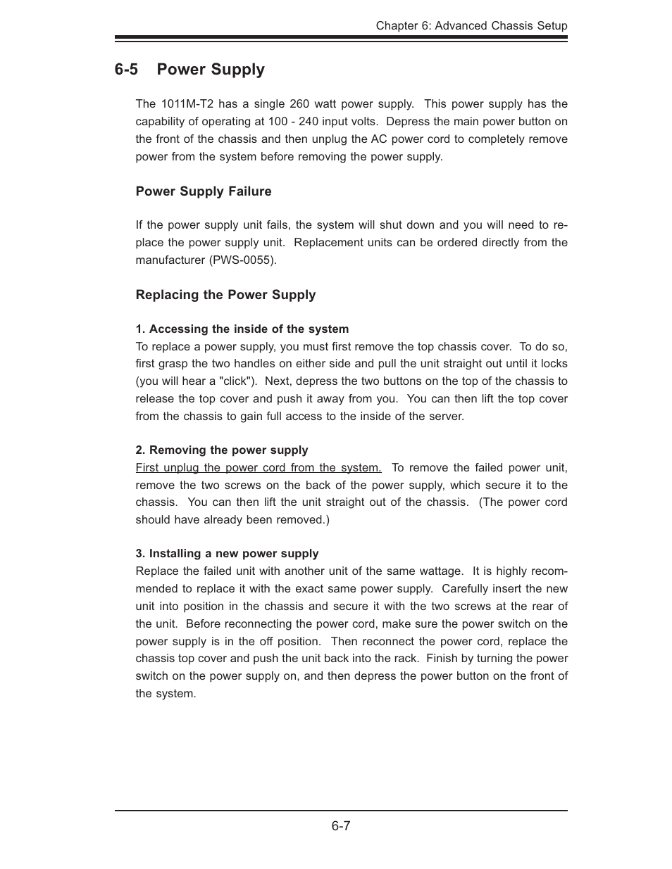 5 power supply | SUPER MICRO Computer AS1011M-T2 User Manual | Page 69 / 104