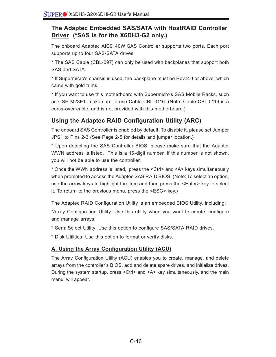 Using the adaptec raid conﬁ guration utility (arc) | SUPER MICRO Computer X6DHi-G2 User Manual | Page 106 / 120