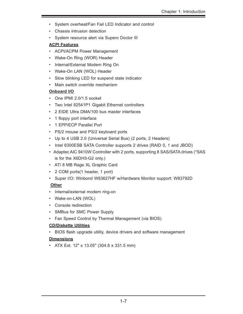 SUPER MICRO Computer X6DHi-G2 User Manual | Page 13 / 120