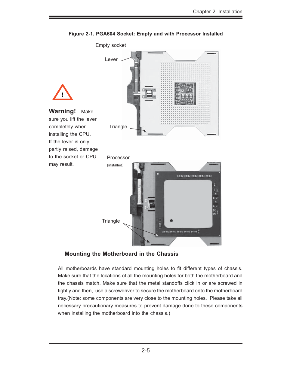 Warning | SUPER MICRO Computer X6DHi-G2 User Manual | Page 25 / 120