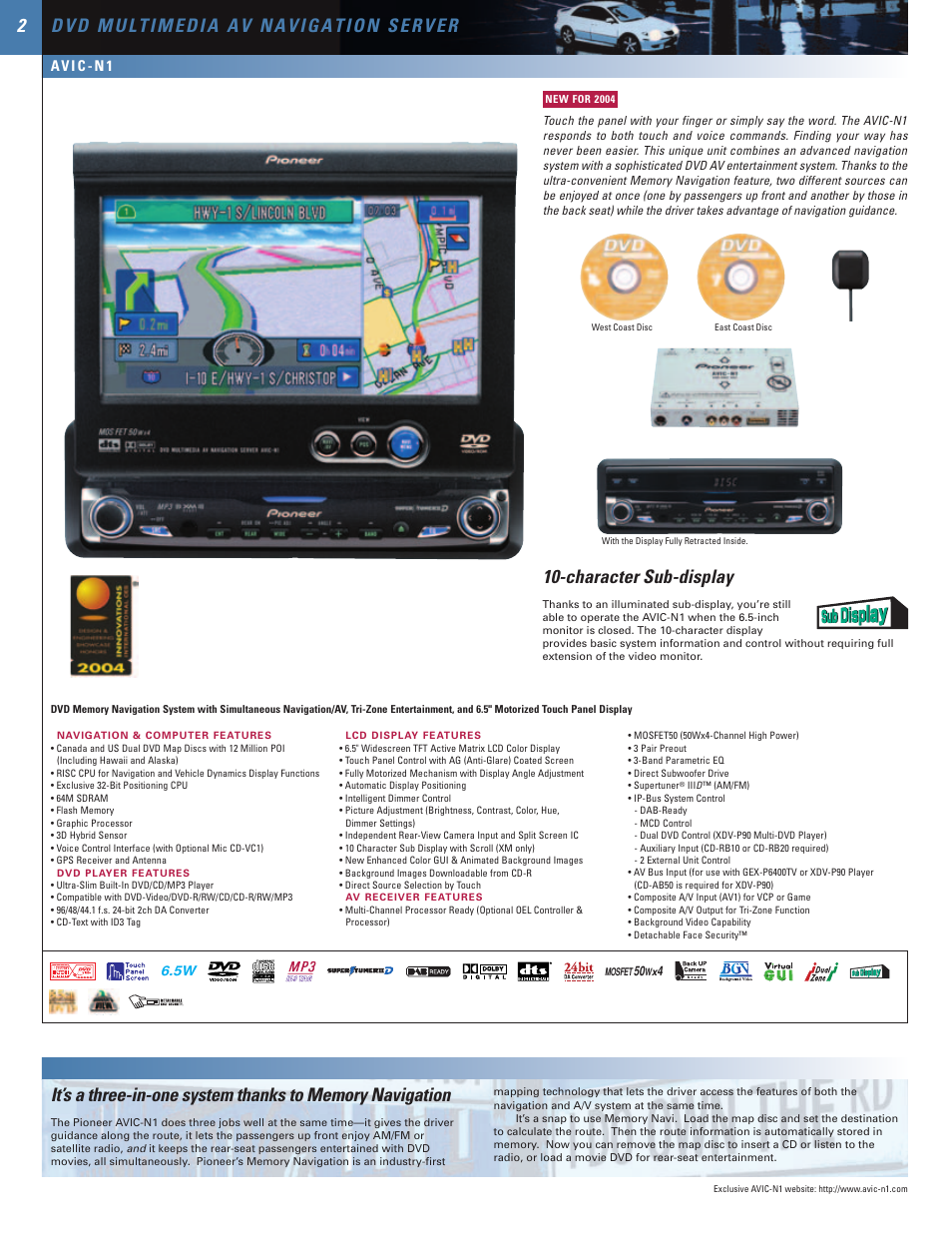 Character sub-display | SUPER MICRO Computer Mobile Entertainment Systems 2004 User Manual | Page 2 / 24