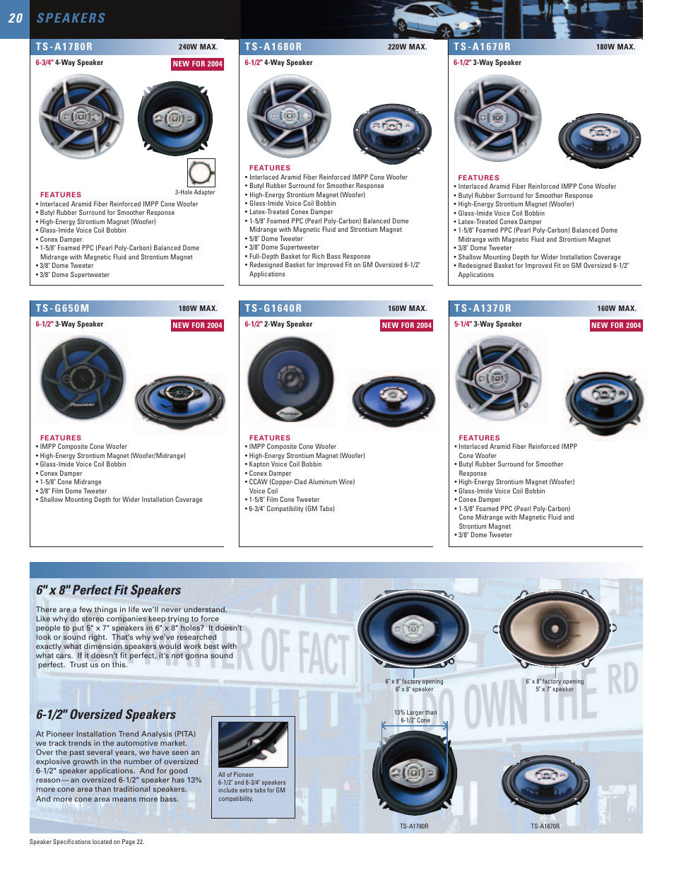 6" x 8" perfect fit speakers, 1/2" oversized speakers | SUPER MICRO Computer Mobile Entertainment Systems 2004 User Manual | Page 20 / 24