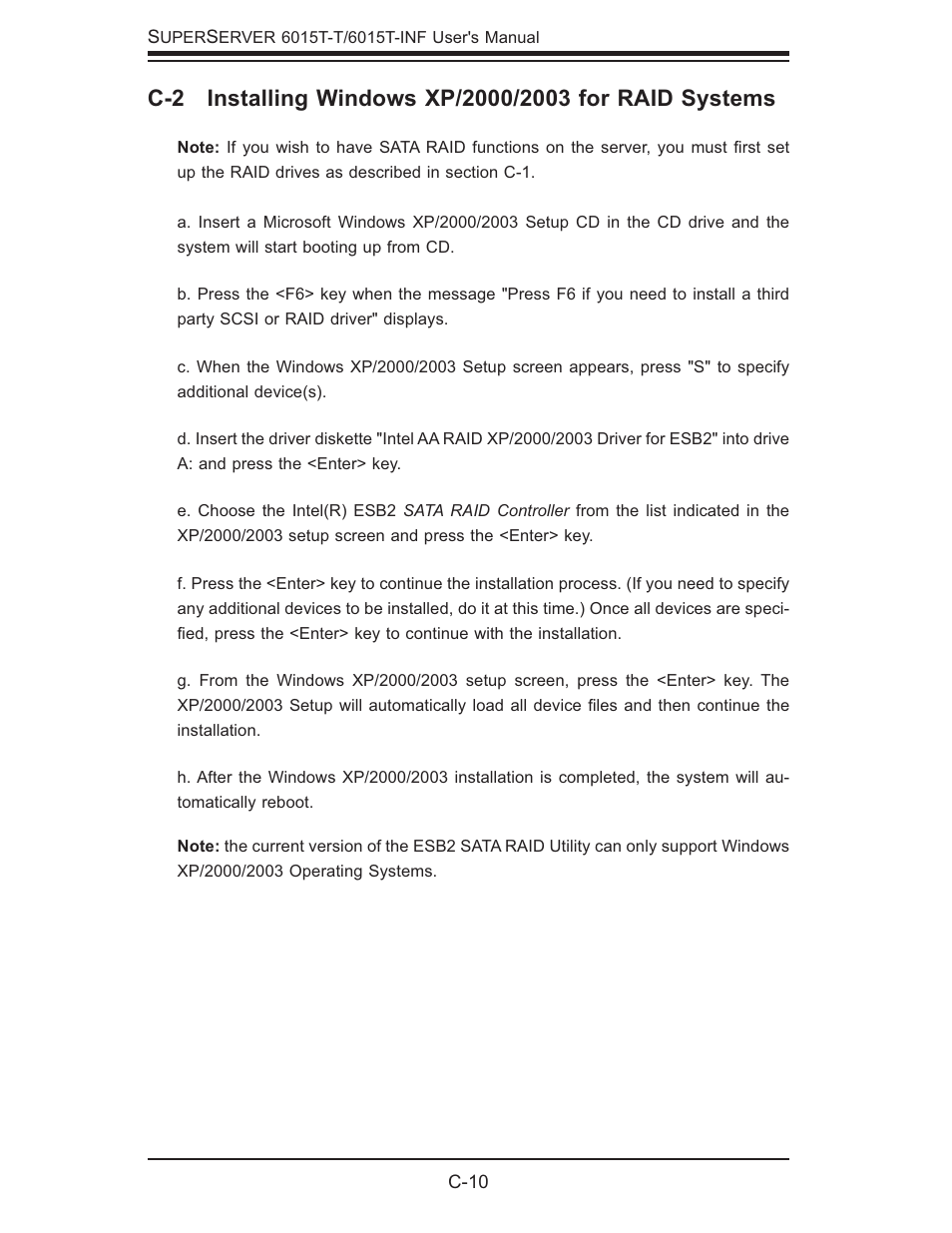 SUPER MICRO Computer SUPERSERVER 6015T-INF User Manual | Page 110 / 114