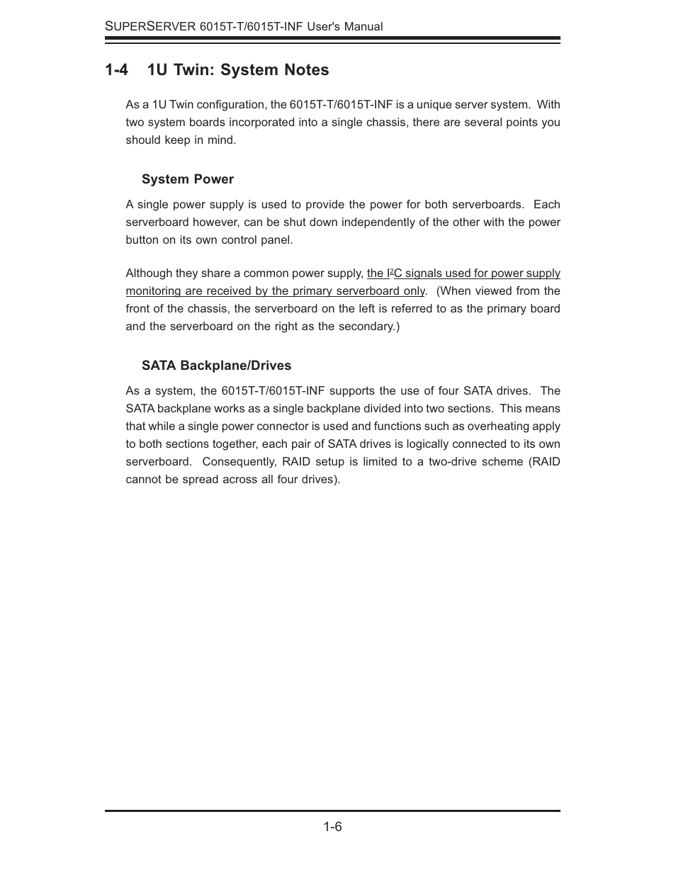SUPER MICRO Computer SUPERSERVER 6015T-INF User Manual | Page 16 / 114
