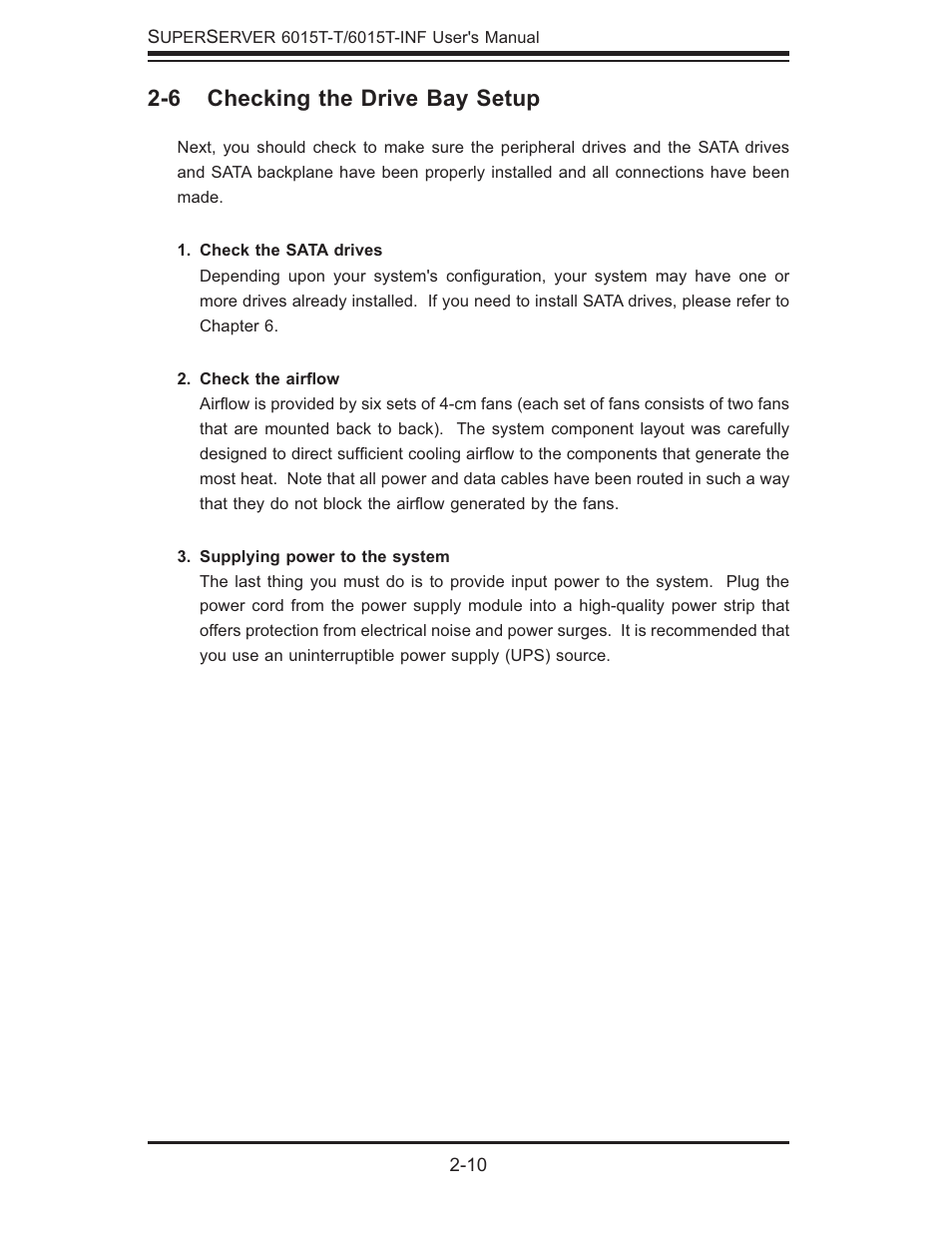 6 checking the drive bay setup | SUPER MICRO Computer SUPERSERVER 6015T-INF User Manual | Page 28 / 114