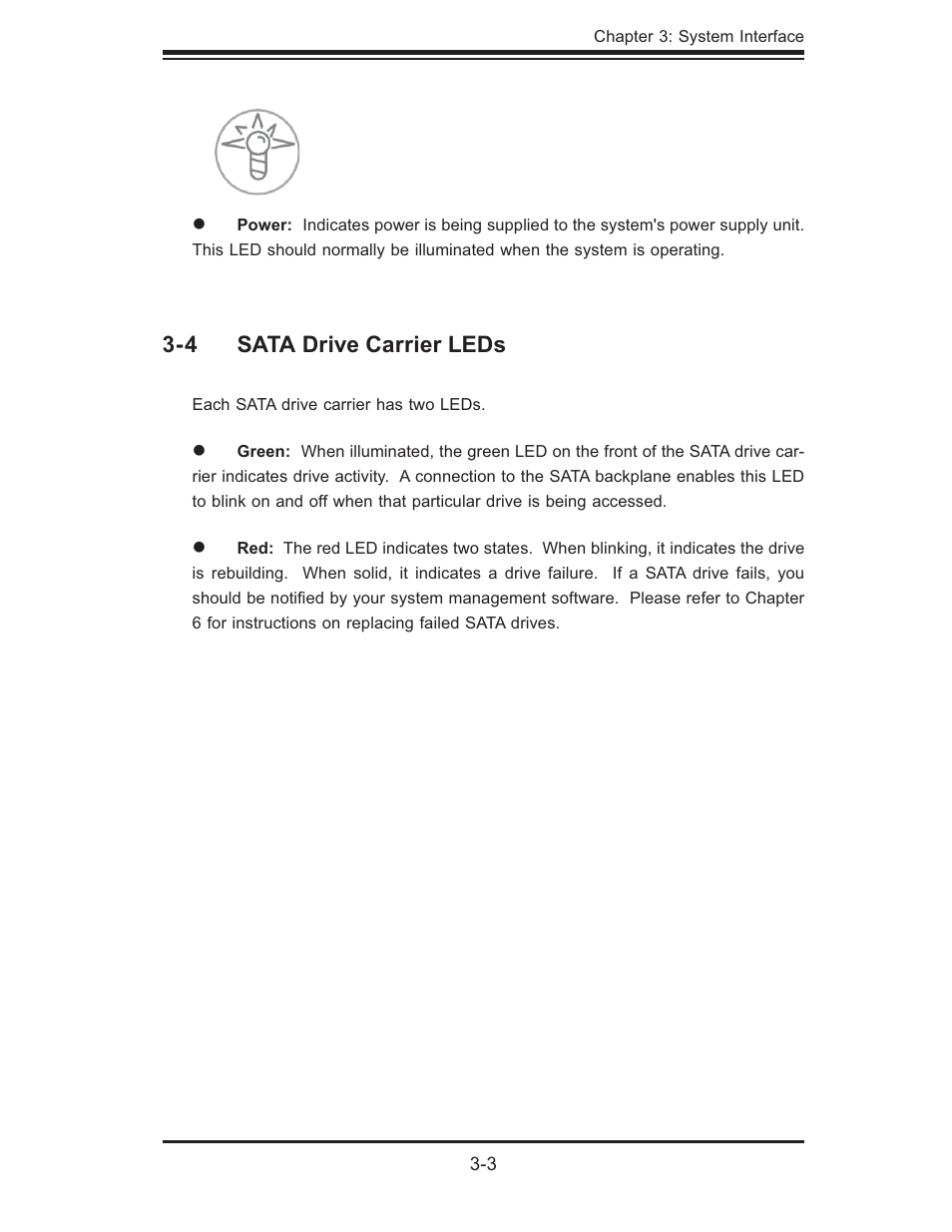 4 sata drive carrier leds | SUPER MICRO Computer SUPERSERVER 6015T-INF User Manual | Page 31 / 114