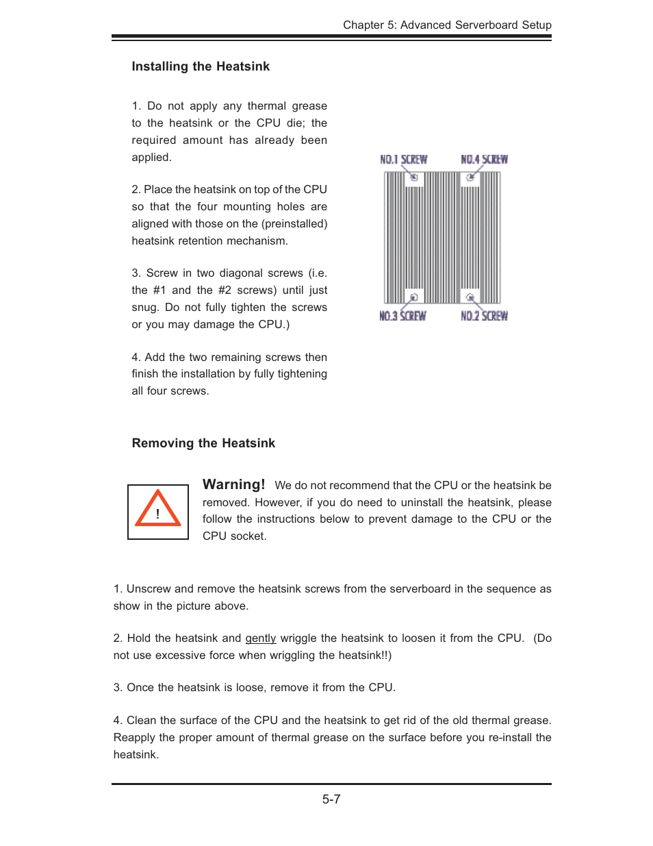 Warning | SUPER MICRO Computer SUPERSERVER 6015T-INF User Manual | Page 43 / 114