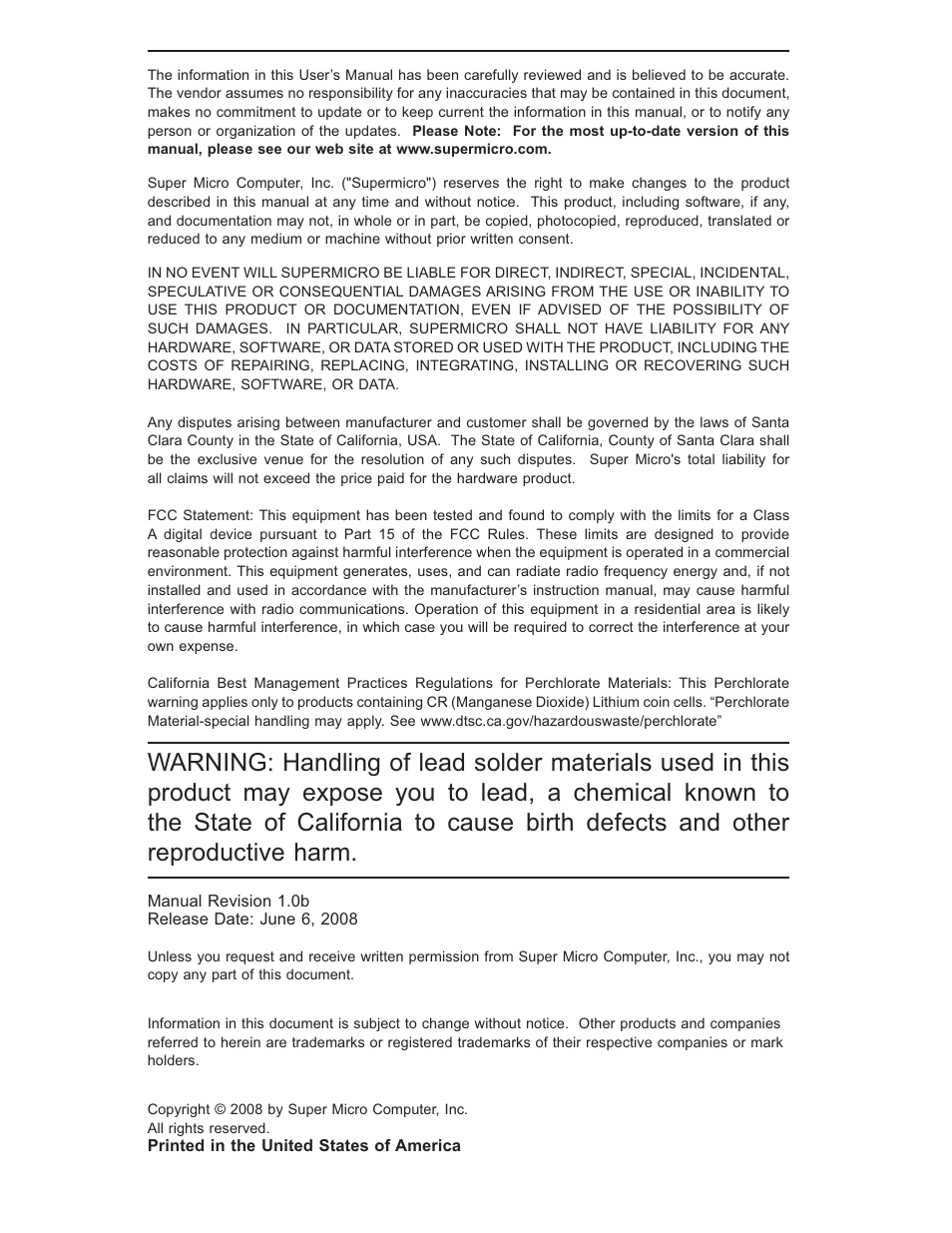 SUPER MICRO Computer 6025B-UR User Manual | Page 2 / 122