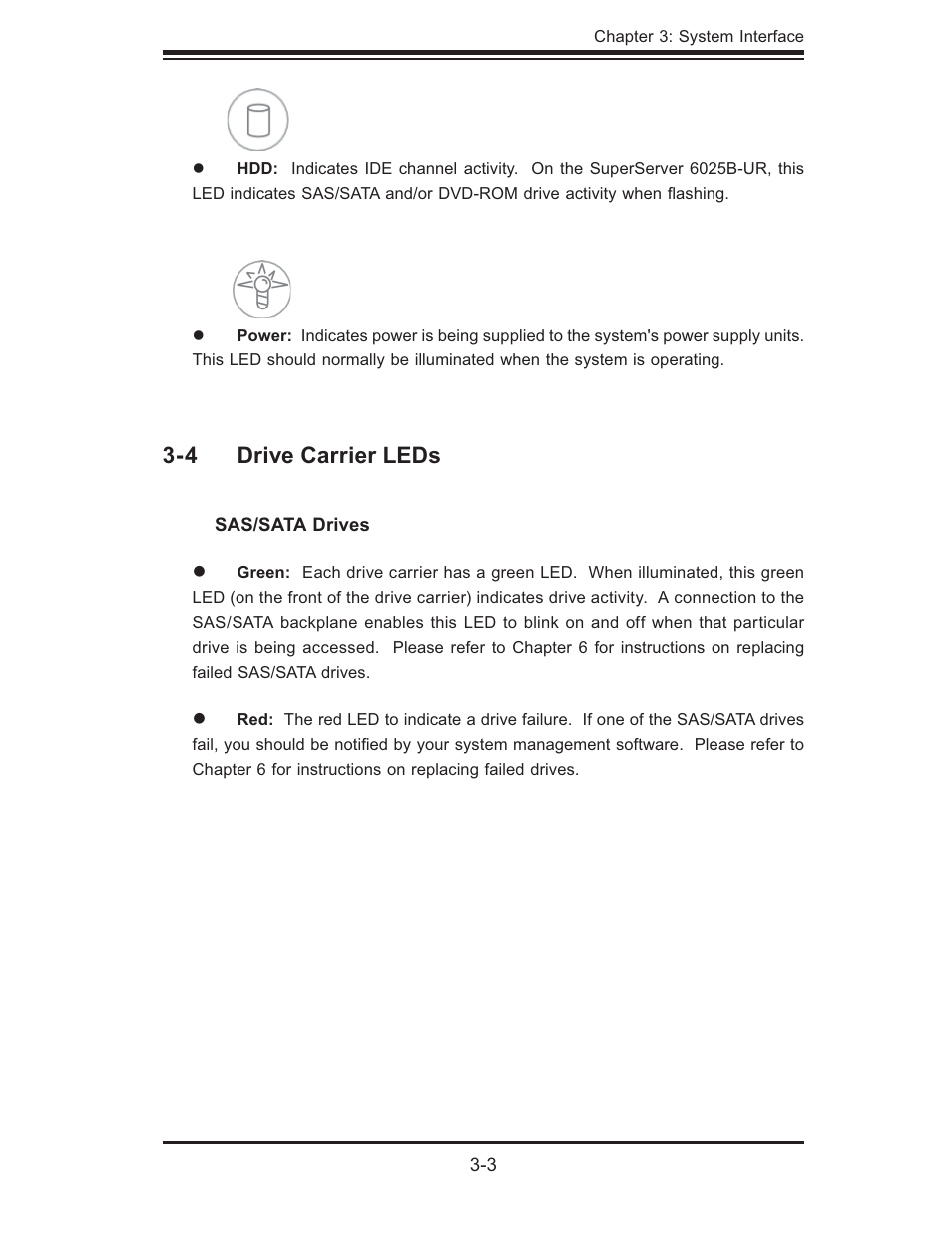 4 drive carrier leds | SUPER MICRO Computer 6025B-UR User Manual | Page 29 / 122
