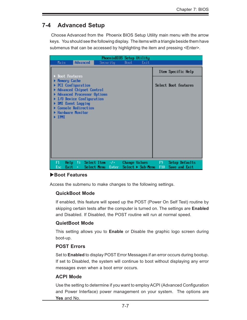 4 advanced setup | SUPER MICRO Computer 6025B-UR User Manual | Page 73 / 122