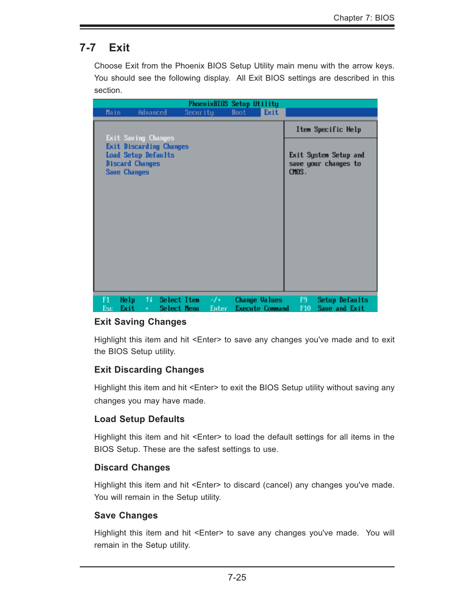7 exit | SUPER MICRO Computer 6025B-UR User Manual | Page 91 / 122