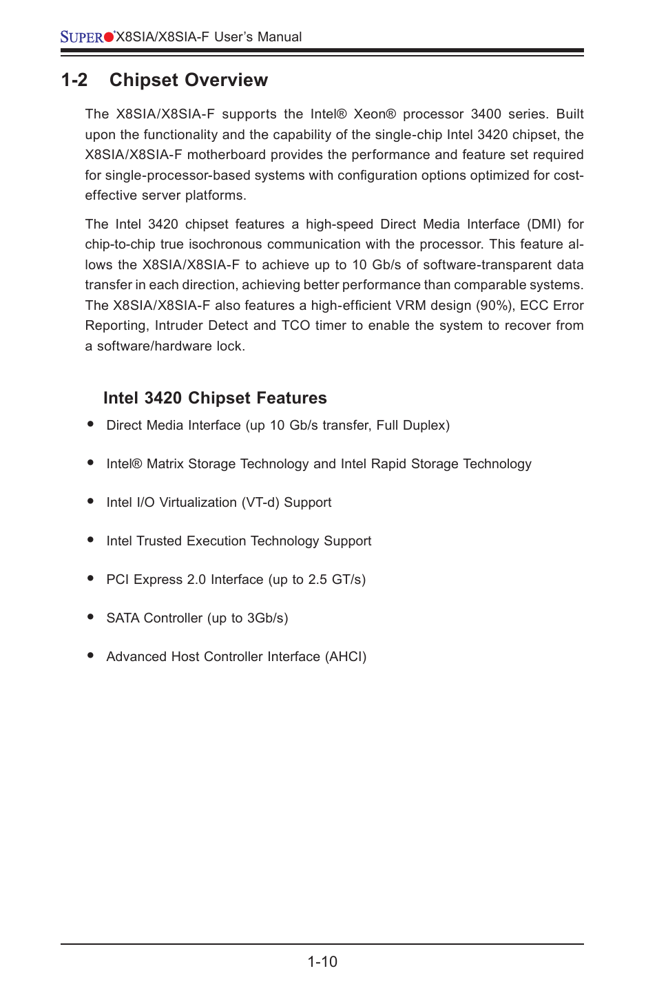 SUPER MICRO Computer SUPERO X8SIA-F User Manual | Page 22 / 109