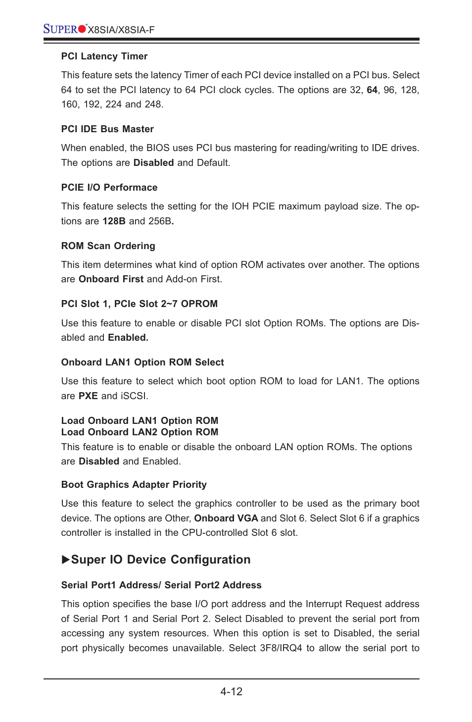 Super io device configuration | SUPER MICRO Computer SUPERO X8SIA-F User Manual | Page 88 / 109