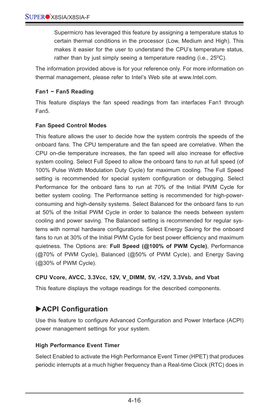 Acpi configuration | SUPER MICRO Computer SUPERO X8SIA-F User Manual | Page 92 / 109