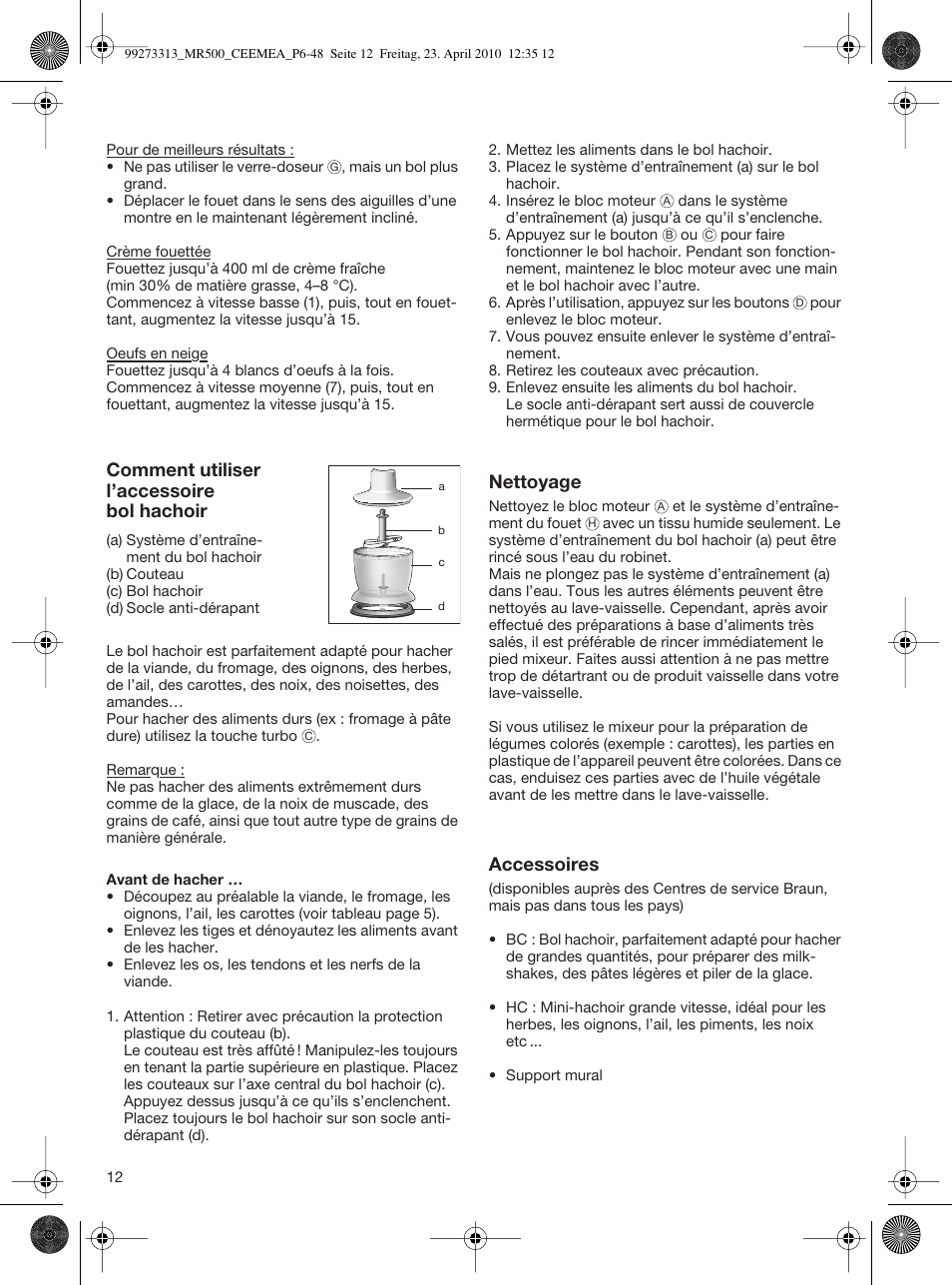 Braun MR530 Sauce User Manual | Page 11 / 42